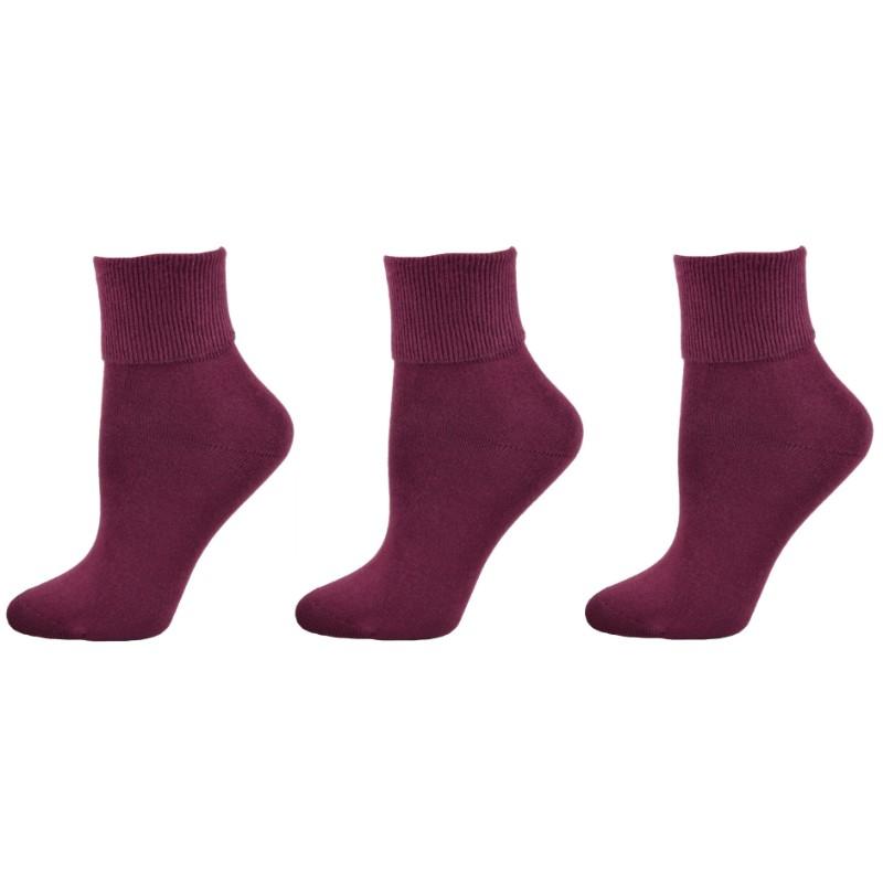 Three pairs of Classic Ribbed Single Cuff Pima Cotton Socks in assorted colors, showcasing their ribbed texture and soft fabric.