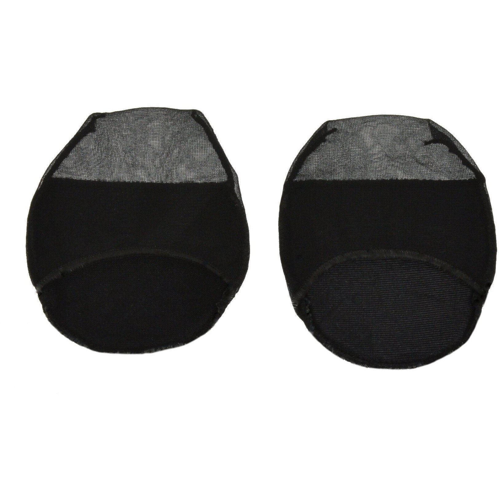 A pack of four closed toe covers with a silicone gripper and cushion bottom, designed for women's shoe sizes 6-9, showcasing their durable nylon material.