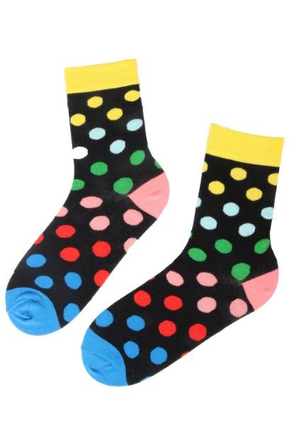 Colorful DOTS PARTY cotton socks featuring vibrant dots, suitable for men and women, with a secure fit.
