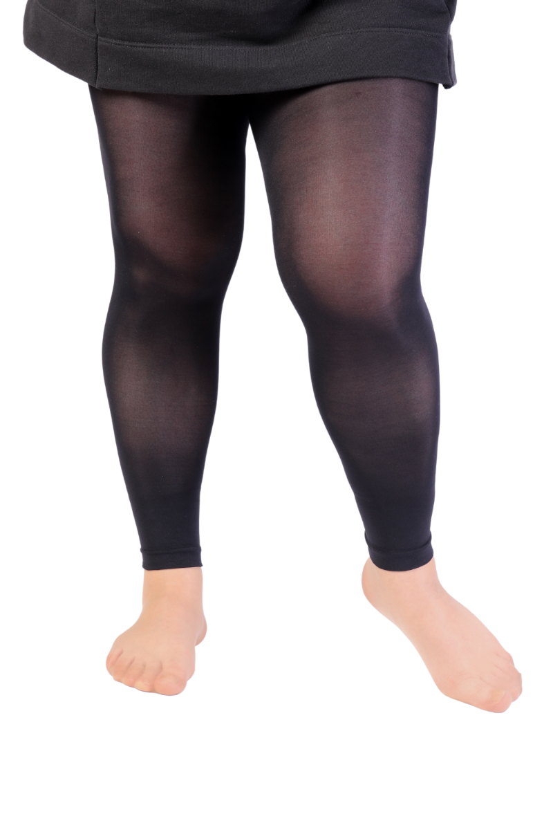 ECOCARE plus size 80DEN black leggings for women, showcasing sustainable fabric and comfortable fit.