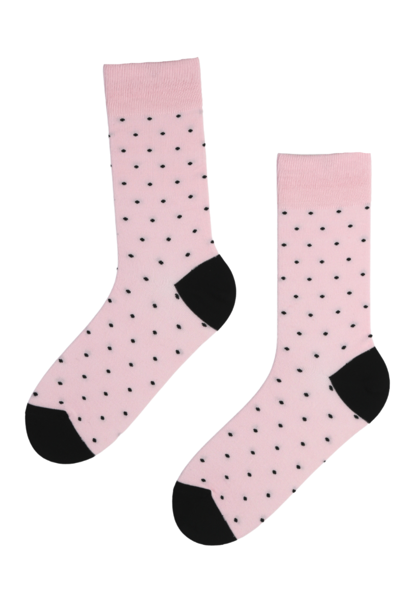 GORDON light pink cotton socks for men with black dot pattern, showcasing their stylish design and comfortable fit.