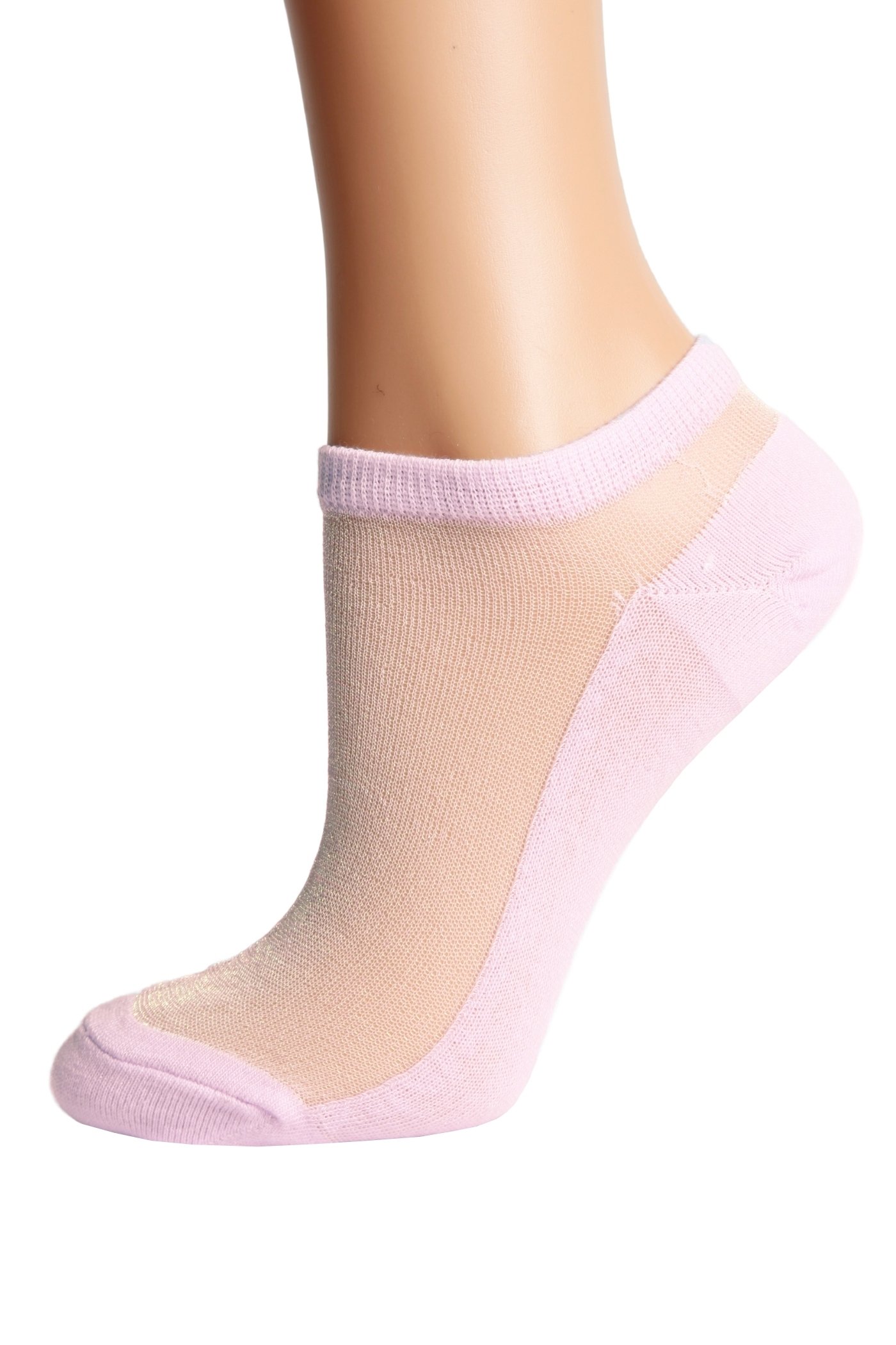 LUCINA light lilac glittery socks for women, featuring a shiny lurex design and low-cut style, perfect for adding sparkle to any outfit.