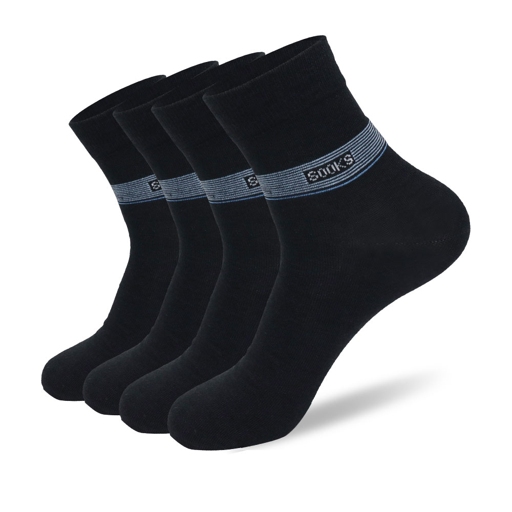 Main Men's Ramie Socks SOOKS-White Stripe Black image