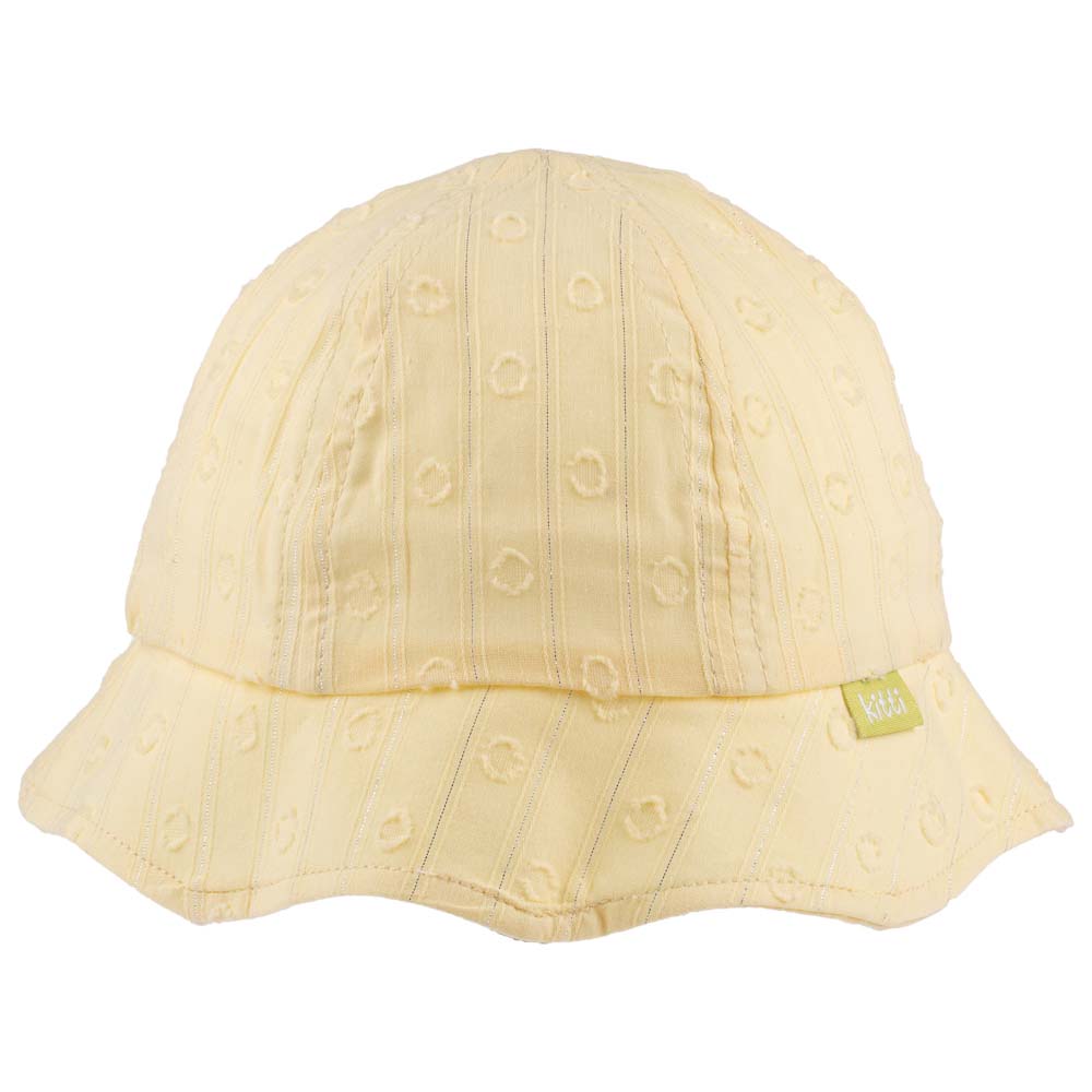 Modern Circled Pattern Old-Baby Maxi Hat in white, designed for ages 1-3, featuring a stylish and breathable fabric.