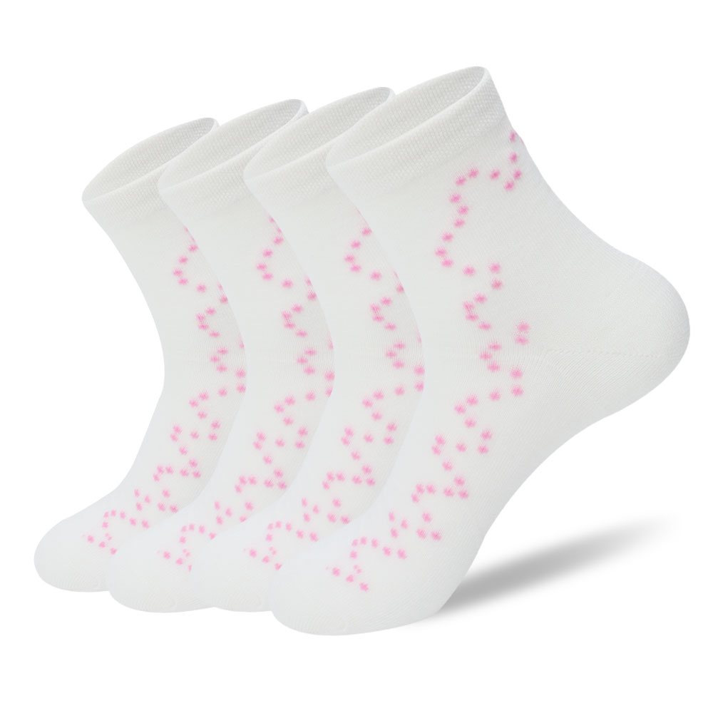 Main New arrival pink dot curve solid color ins cute all-match socks White image