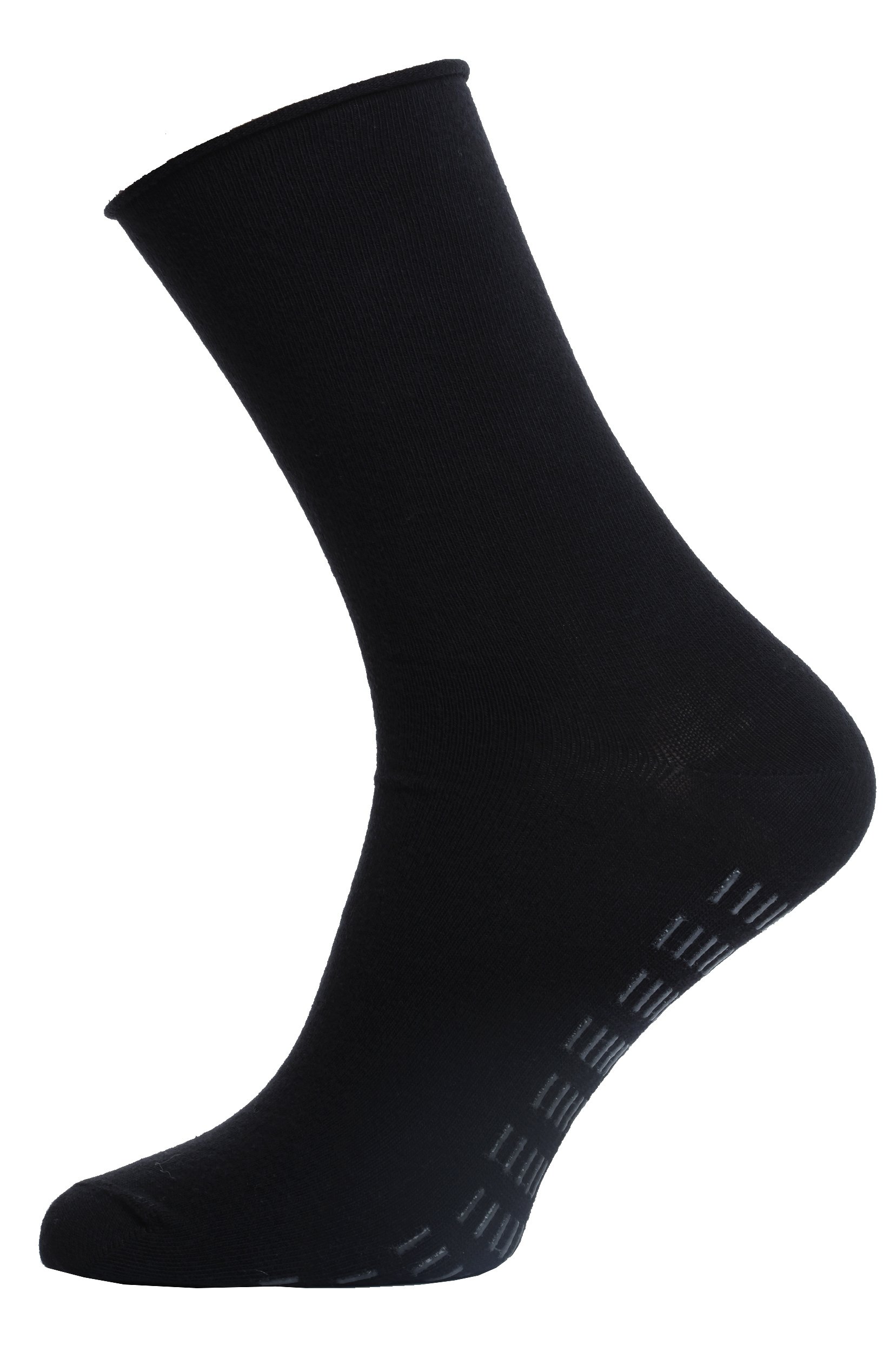OLEV black anti-slip socks for men featuring a comfortable design and grip soles, perfect for everyday wear.