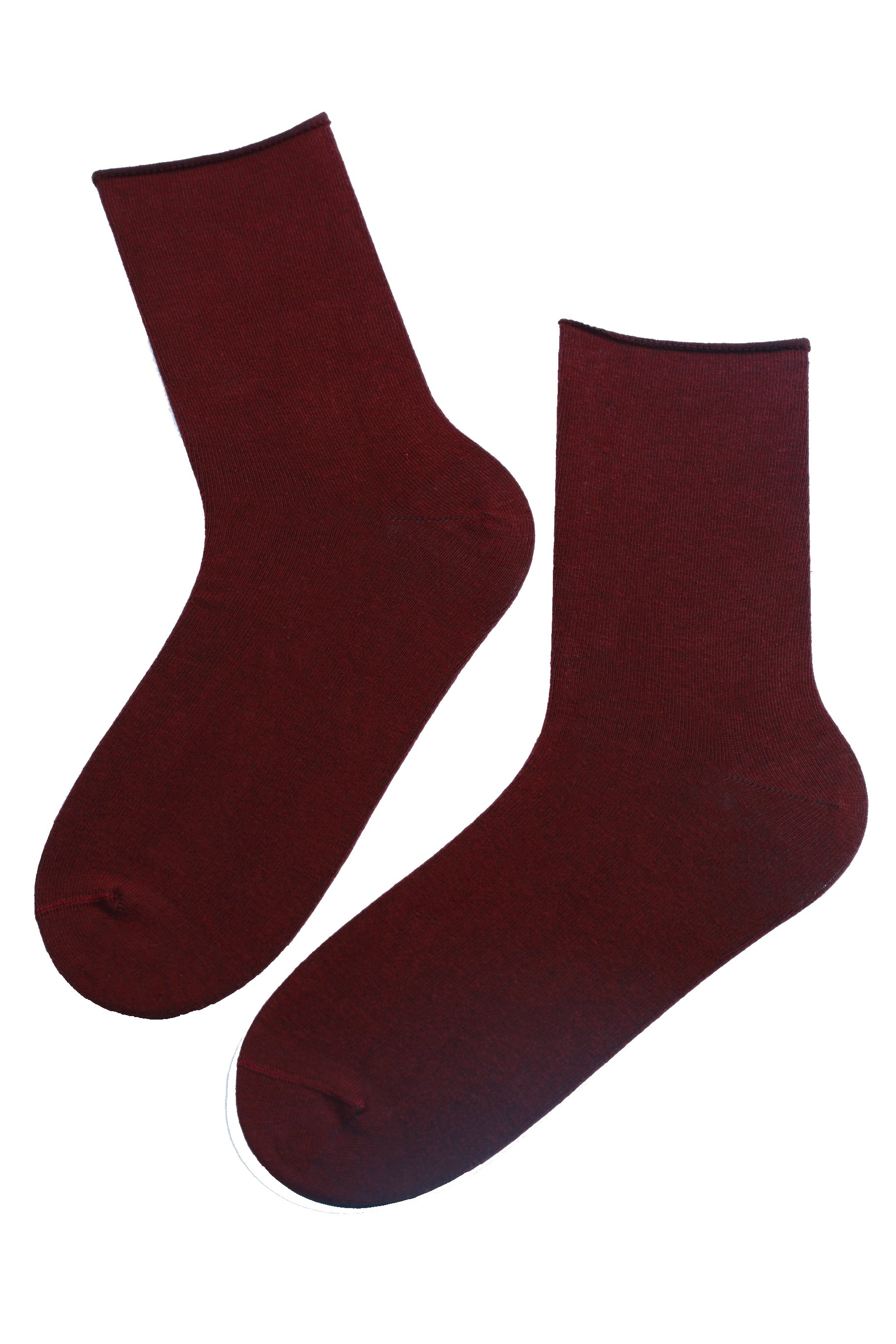 OLEV bordeaux socks for men, showcasing a soft cotton blend and non-compressing design in a rich bordeaux color.