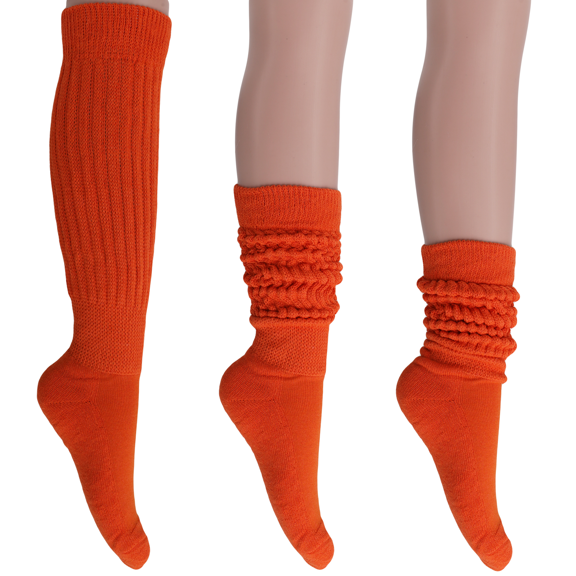 Main Orange Slouchy Scrunch Socks for Women Premium Cotton Boot Socks  image