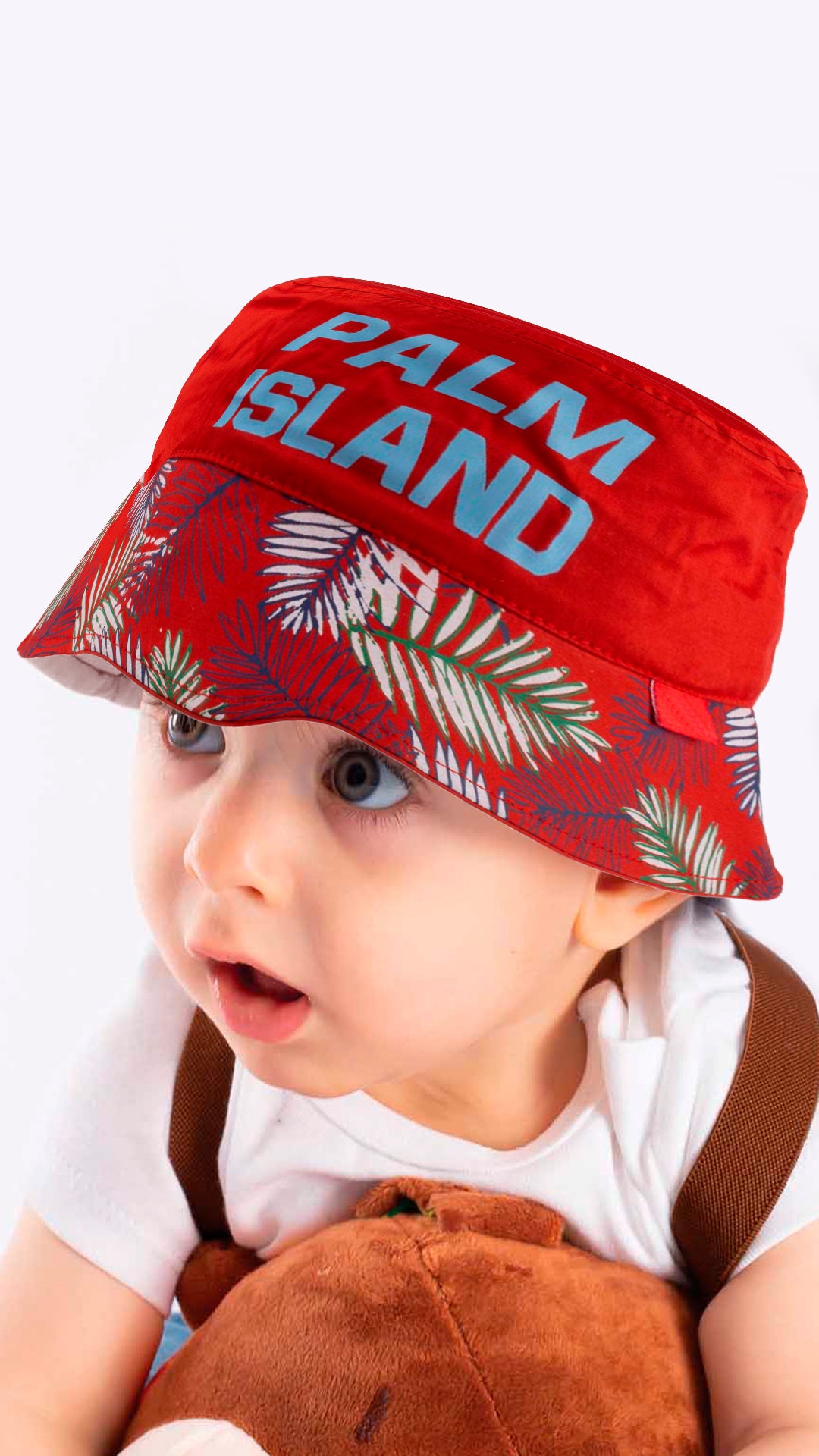 Main Palm Island Artwork Old-Kids Fedora Hat 4-8 Years image