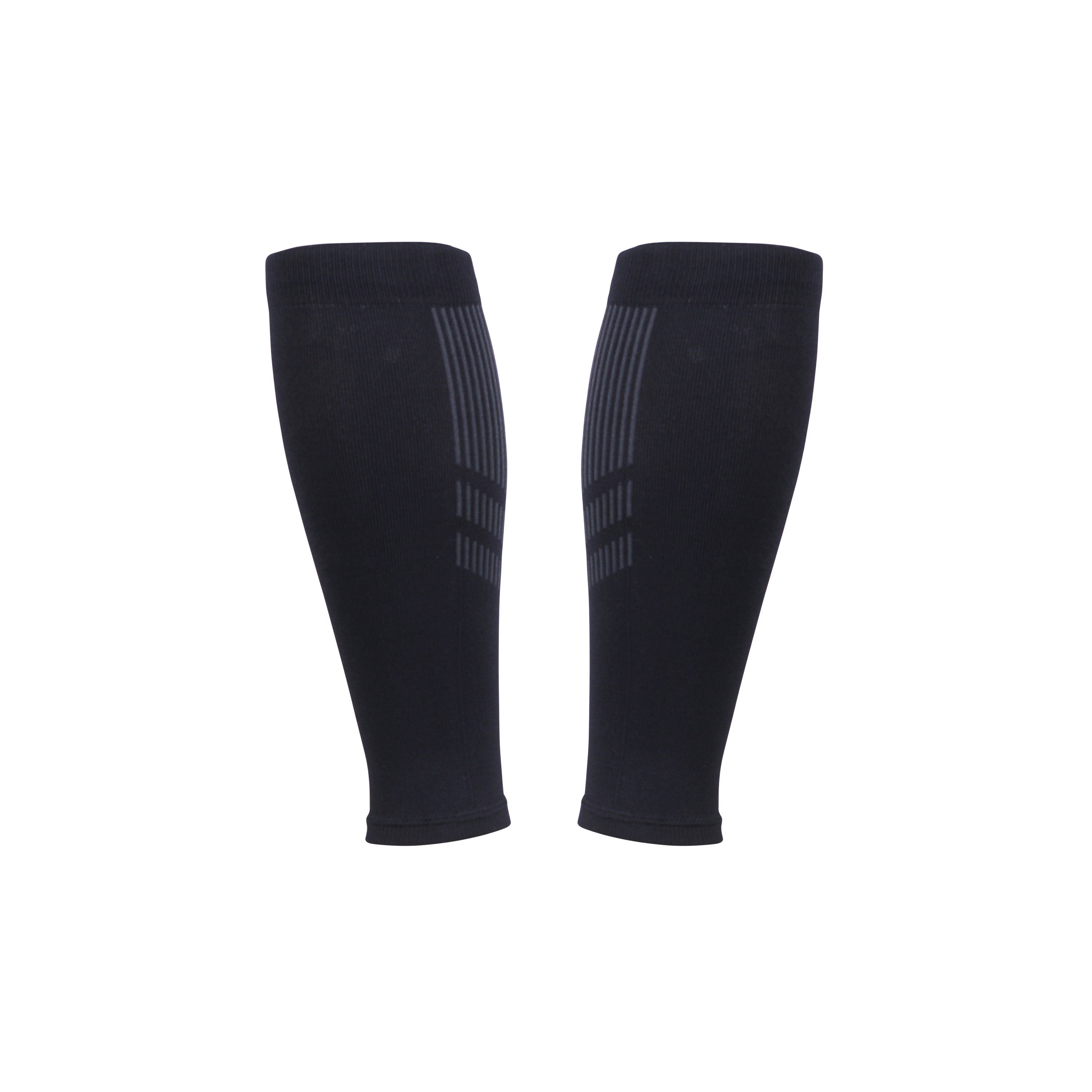 Run Lite Compression Calf Sleeves in black, designed for muscle support and recovery during running.