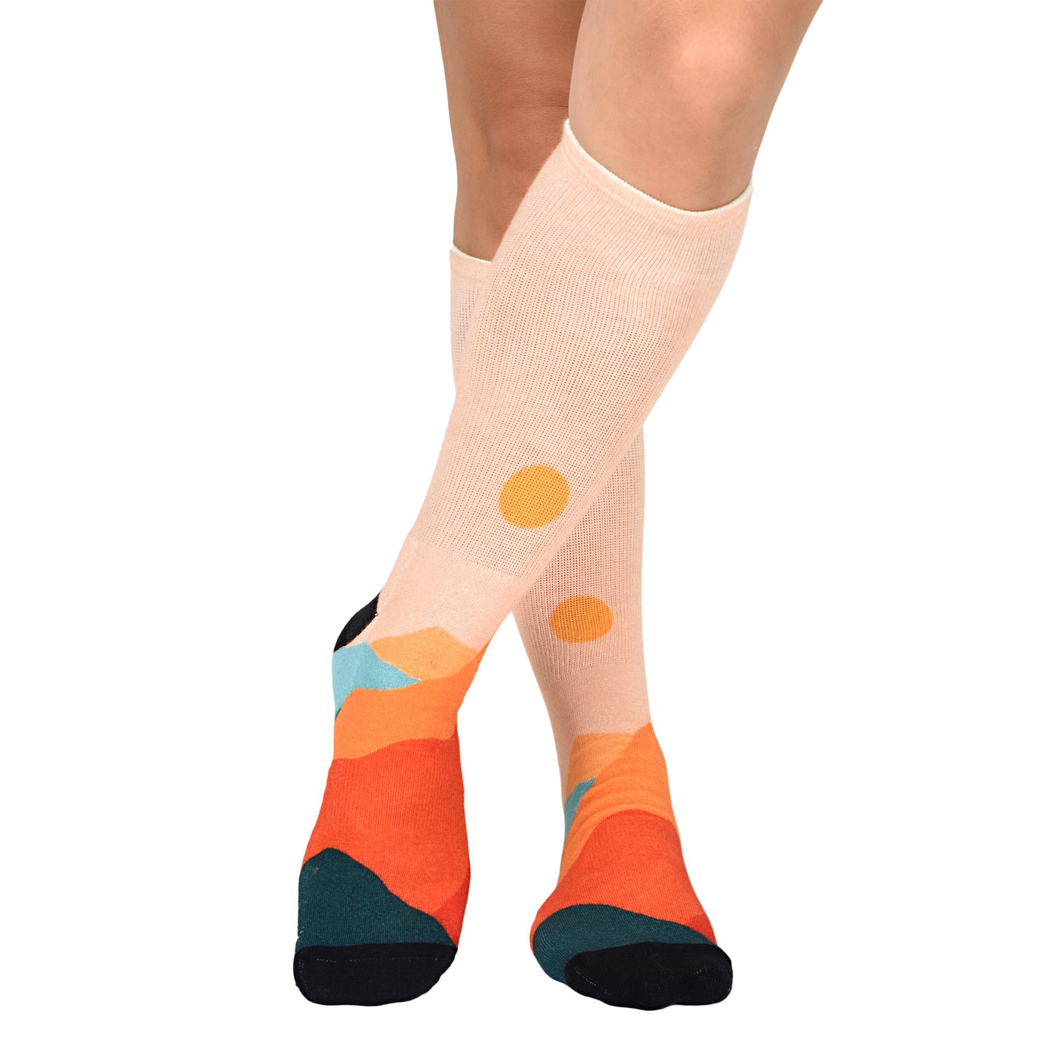 Sierra Socks Arizona Heat Pattern CoolMax Socks showcasing vibrant orange colors inspired by the Arizona landscape.
