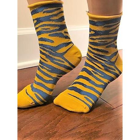 Sierra Socks Zebra Pattern Hi Anklet Casual Cotton Women's Socks in a stylish zebra design, showcasing comfort and quality.