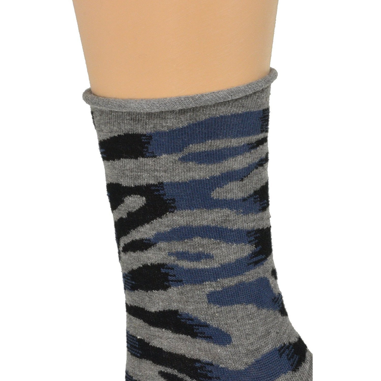Sierra Socks Zebra Pattern Hi Anklet Casual Cotton Women's Socks in a stylish zebra design, showcasing comfort and quality.