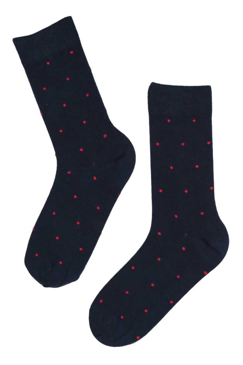 SILVER blue antibacterial socks featuring silver thread, designed for comfort and odor control, with a stylish blue color and red dots.