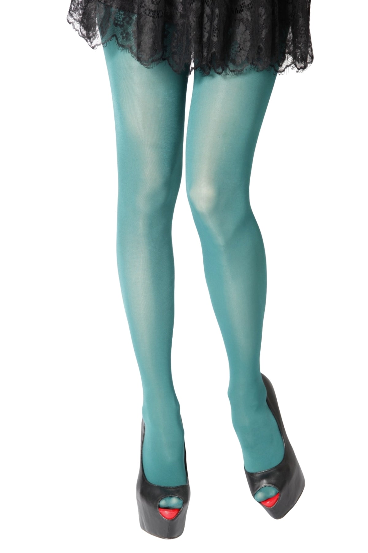 STIINA OTTANIO women's microfiber tights in black, showcasing a smooth texture and comfortable gusset design.