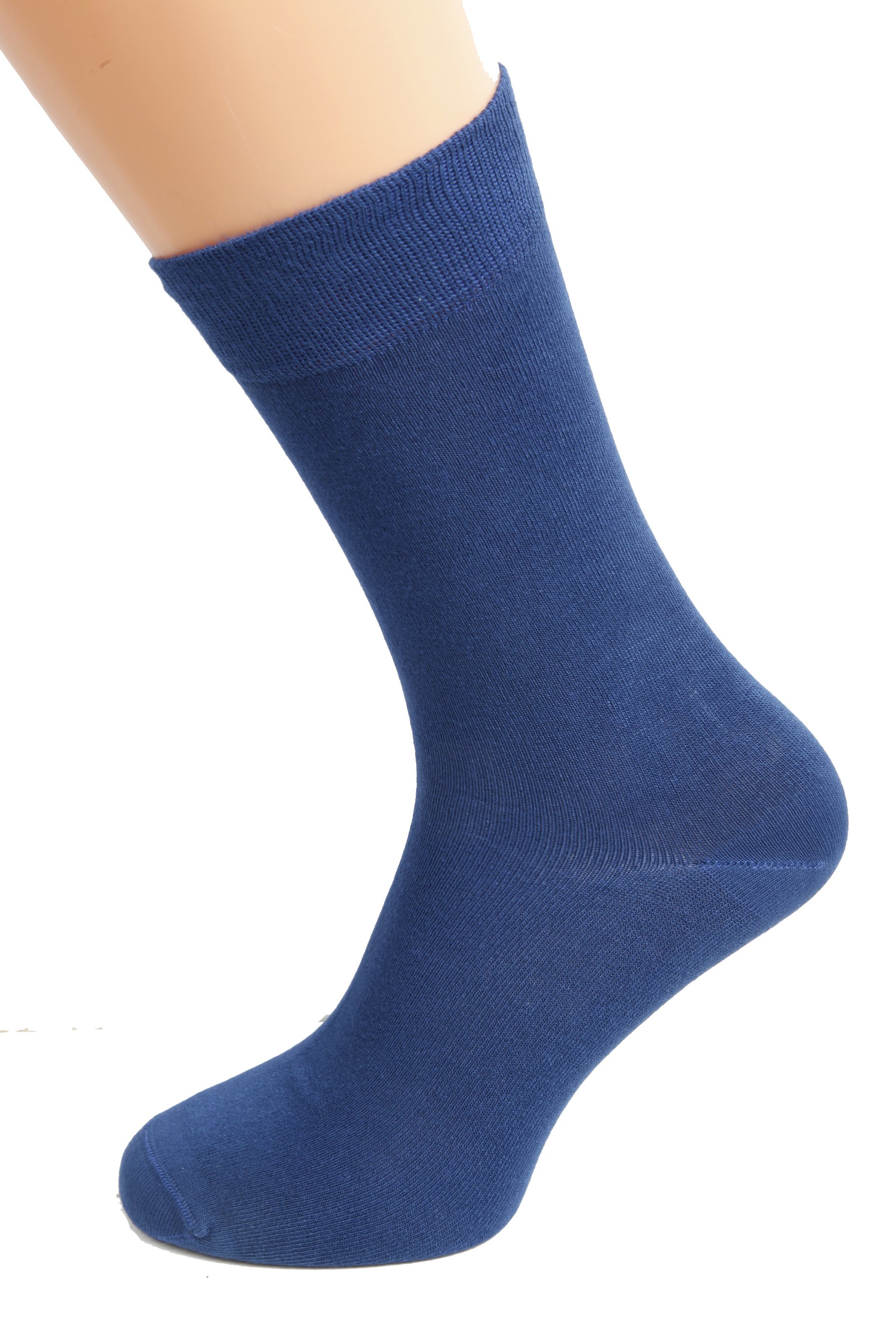 TAUNO men's dark blue socks made from soft bamboo viscose, featuring wide ribbing for comfort and a stylish design.