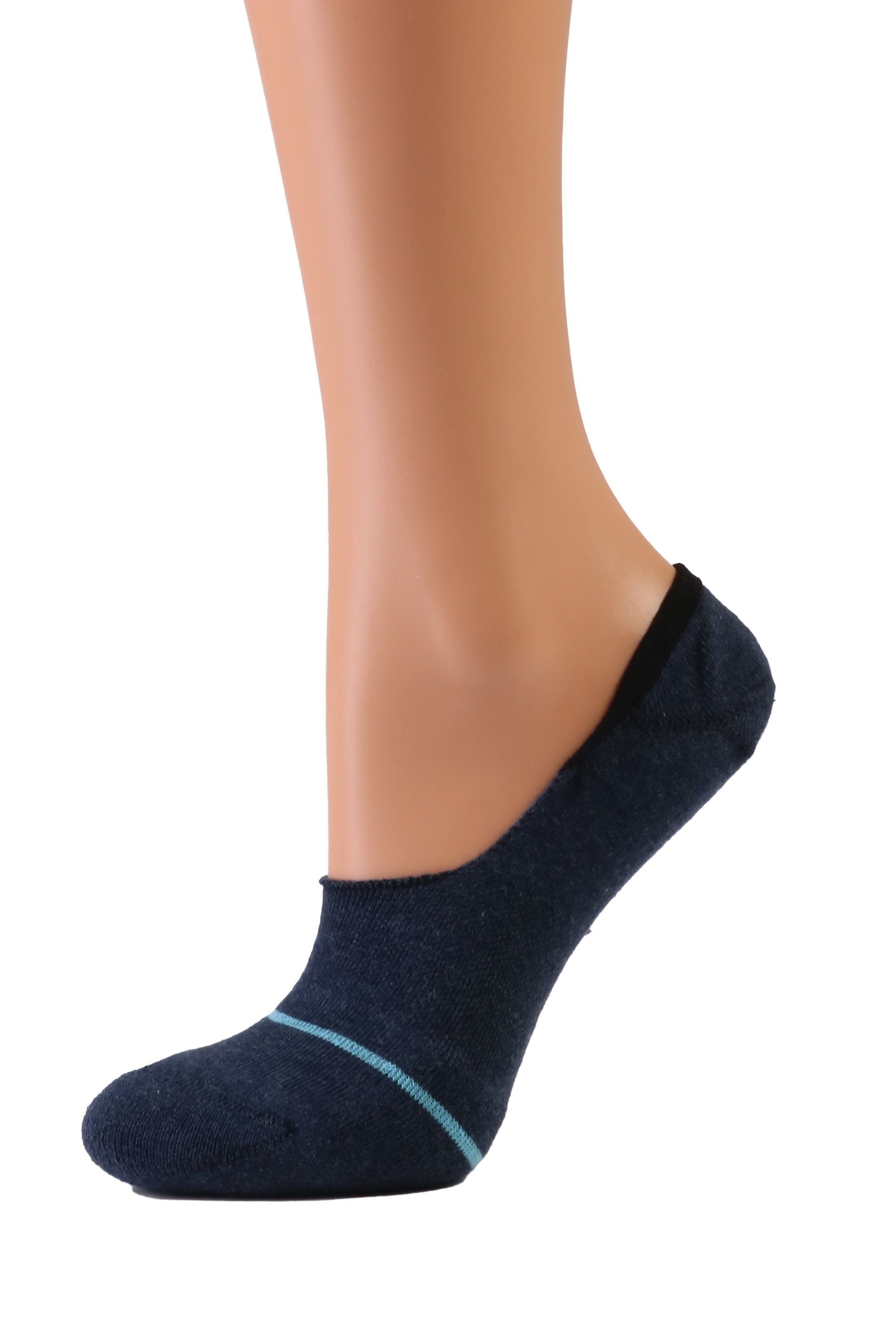 VIKI blue no show socks for women, featuring a silicone grip and comfortable design for sports and casual wear.