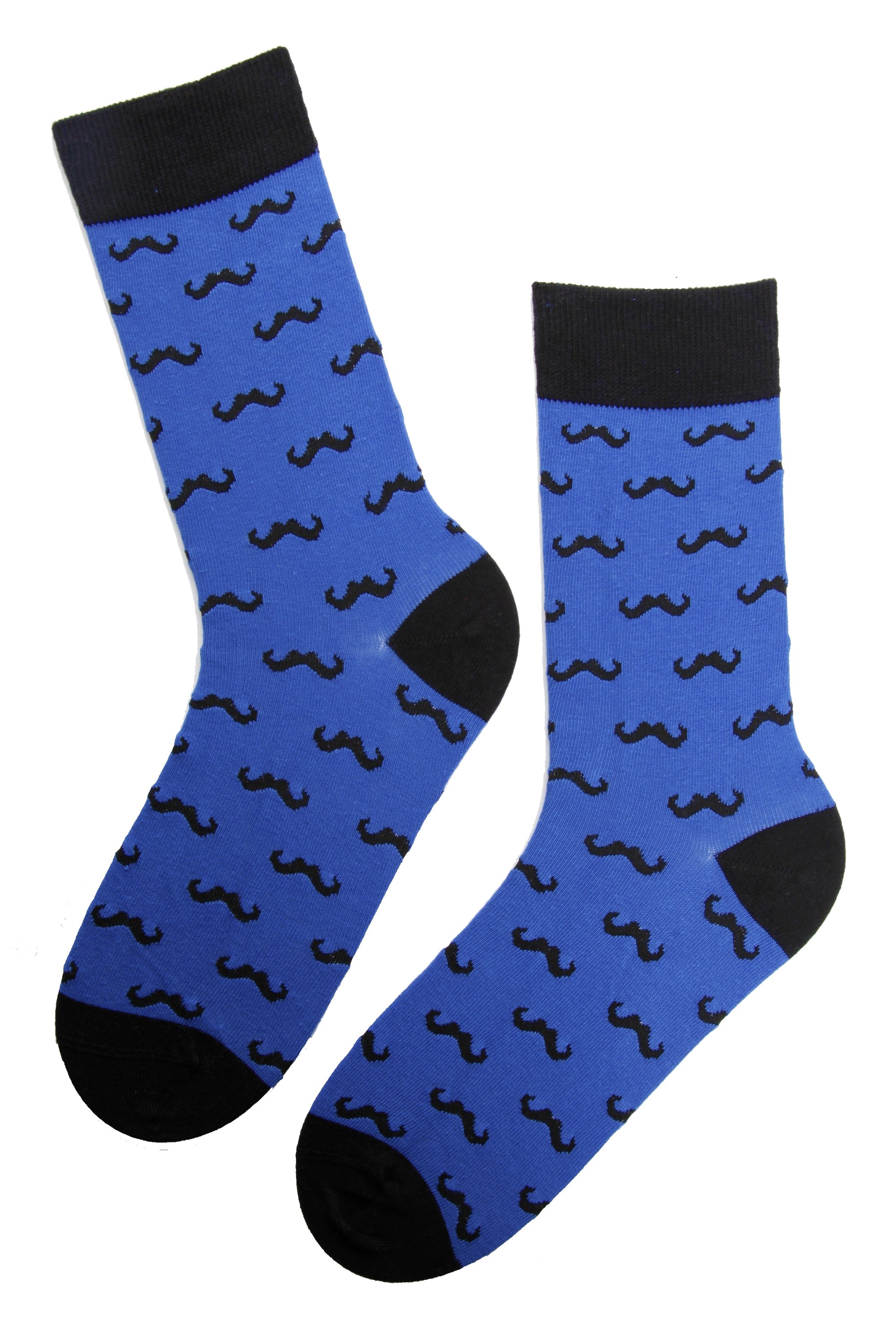 VUNTS dark blue cotton socks for men featuring a unique moustache knit pattern, perfect for gifting.