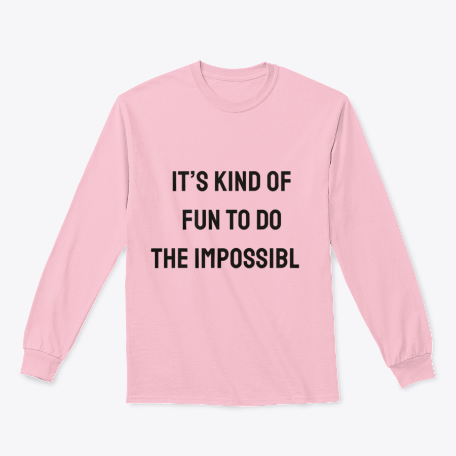 A stylish quote tee featuring the phrase 'It’s Kind Of Fun To Do The Impossible', made from a soft cotton/polyester blend.