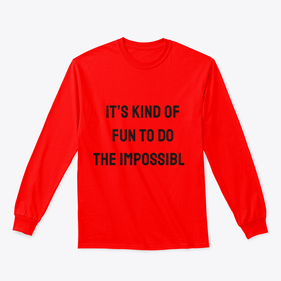 A stylish quote tee featuring the phrase 'It’s Kind Of Fun To Do The Impossible', made from a soft cotton/polyester blend.