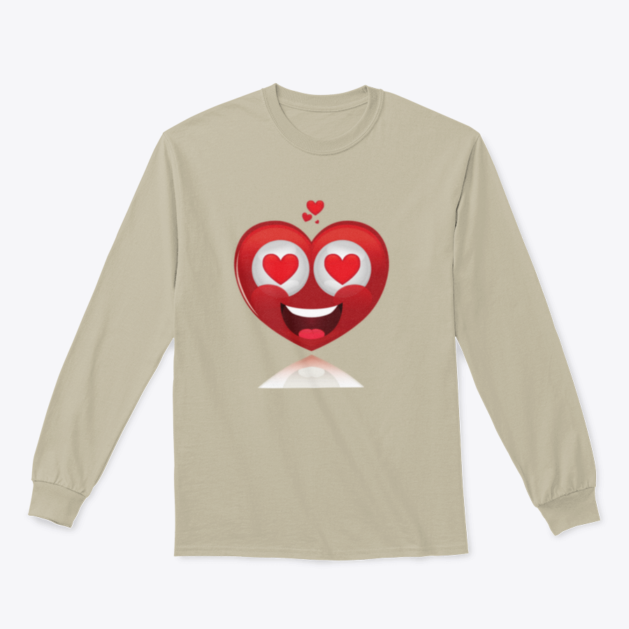 A stylish Valentine's Day shirt featuring an isolated happy heart design, perfect for celebrating love.