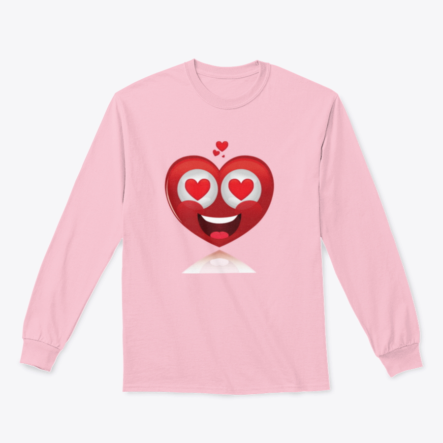 A stylish Valentine's Day shirt featuring an isolated happy heart design, perfect for celebrating love.