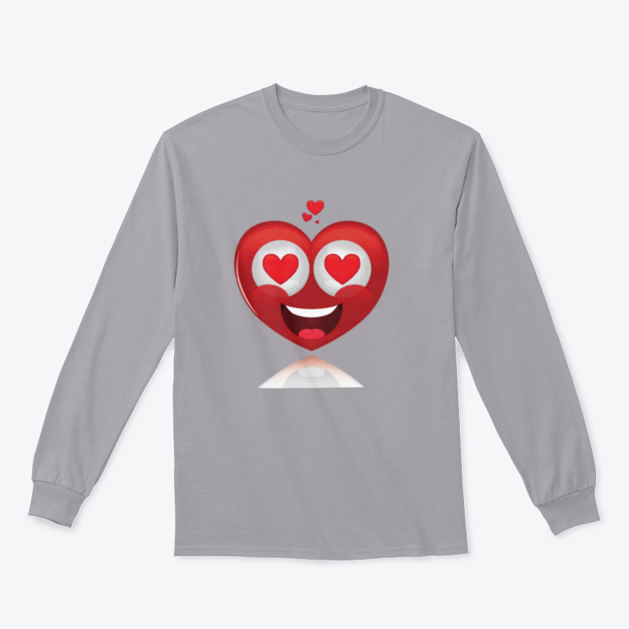 A stylish Valentine's Day shirt featuring an isolated happy heart design, perfect for celebrating love.