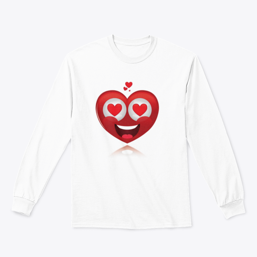 A stylish Valentine's Day shirt featuring an isolated happy heart design, perfect for celebrating love.