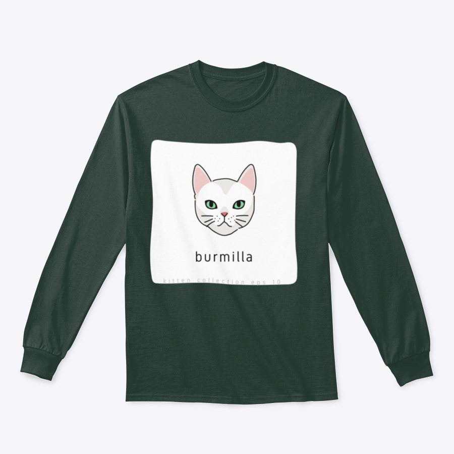 Vector illustration of a Burmilla cat breed, showcasing its unique features and charm, perfect for print on various products.