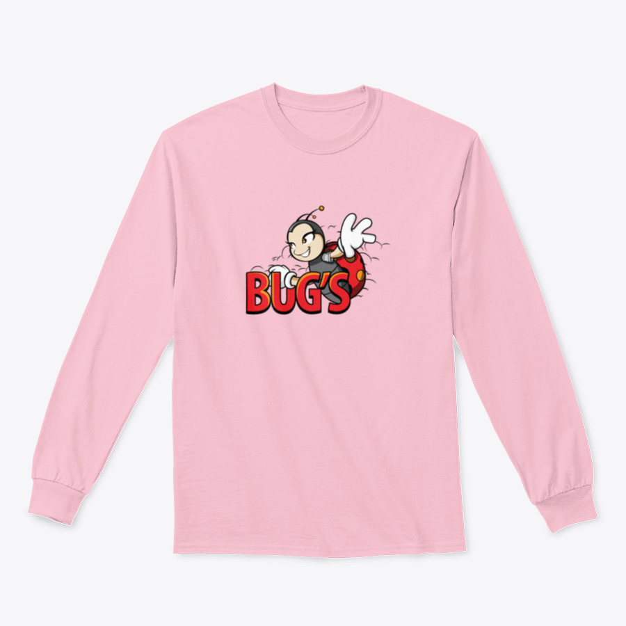 A playful cartoon bug logo t-shirt design featuring vibrant colors and a fun graphic, perfect for casual wear.