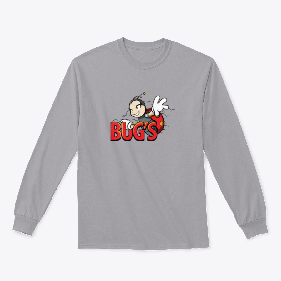 A playful cartoon bug logo t-shirt design featuring vibrant colors and a fun graphic, perfect for casual wear.