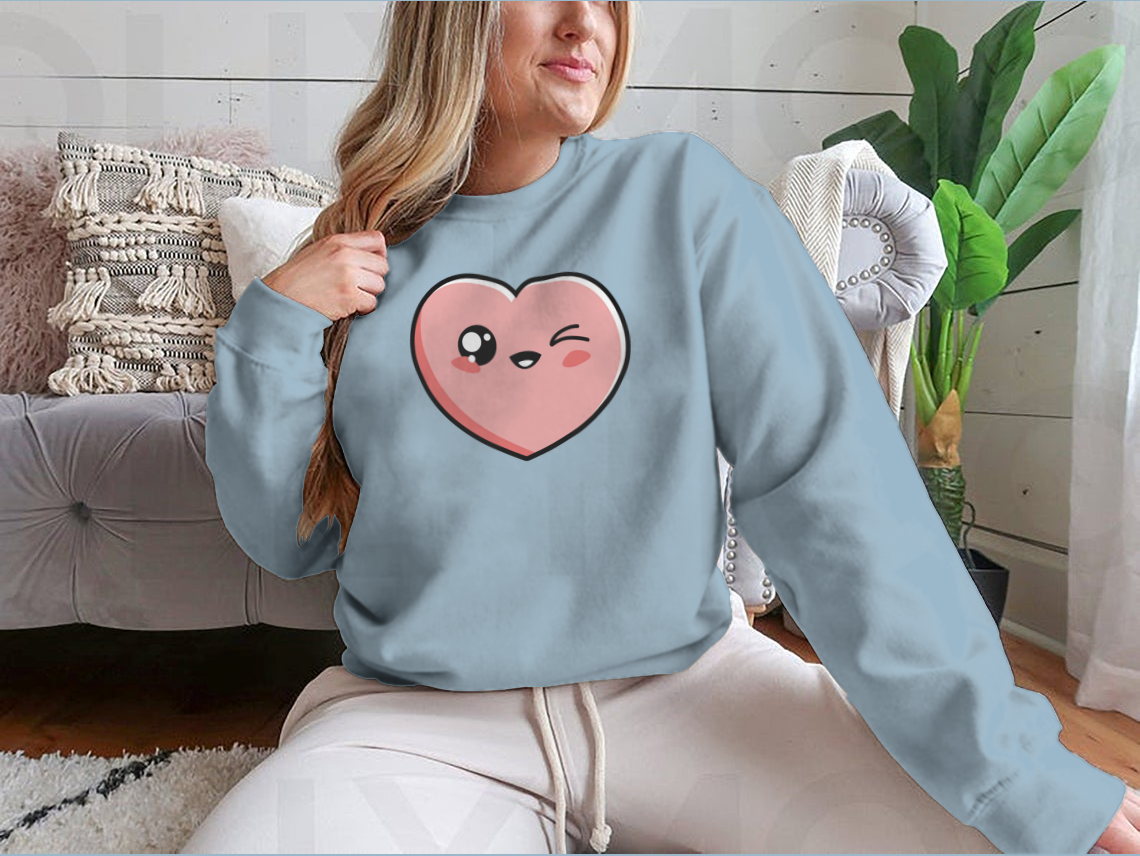 Main Cartoon Of Cute Love Character Design Valentines Day Theme Shirt Heart image