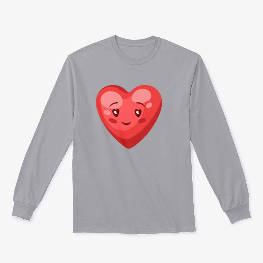 A cute heart illustration on a comfortable cotton t-shirt, perfect for Valentine's Day celebrations.