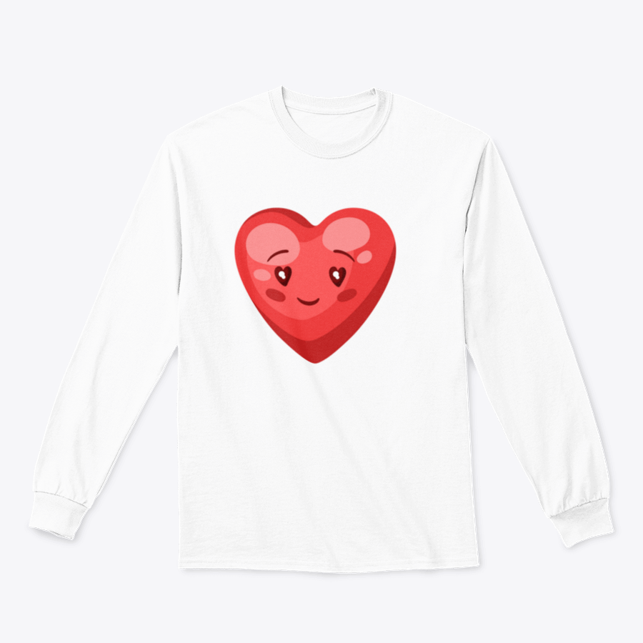 A cute heart illustration on a comfortable cotton t-shirt, perfect for Valentine's Day celebrations.