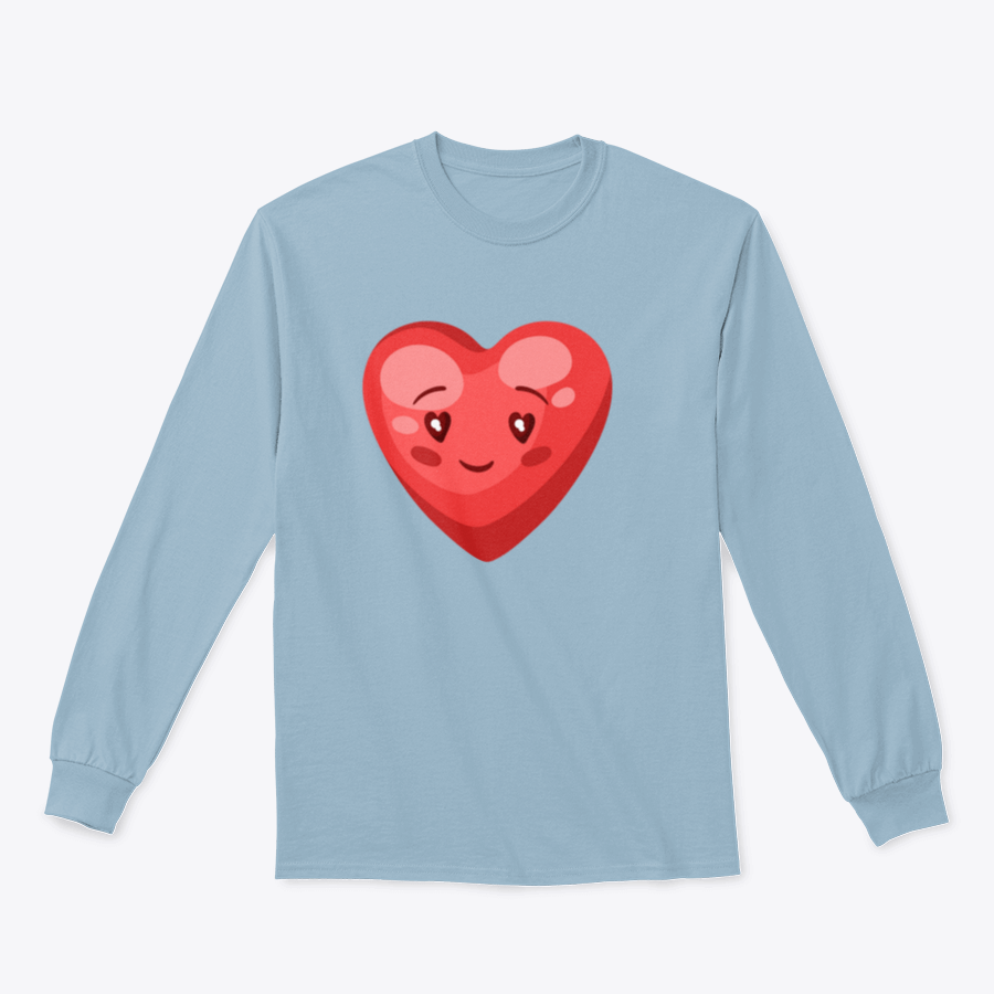 A cute heart illustration on a comfortable cotton t-shirt, perfect for Valentine's Day celebrations.