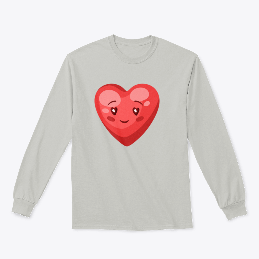 A cute heart illustration on a comfortable cotton t-shirt, perfect for Valentine's Day celebrations.