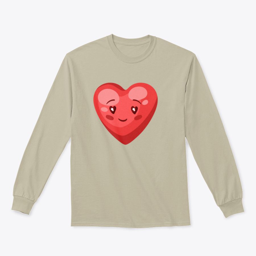 A cute heart illustration on a comfortable cotton t-shirt, perfect for Valentine's Day celebrations.