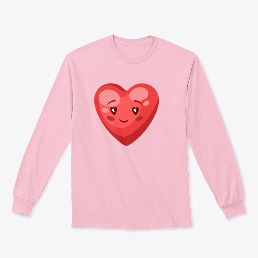 A cute heart illustration on a comfortable cotton t-shirt, perfect for Valentine's Day celebrations.
