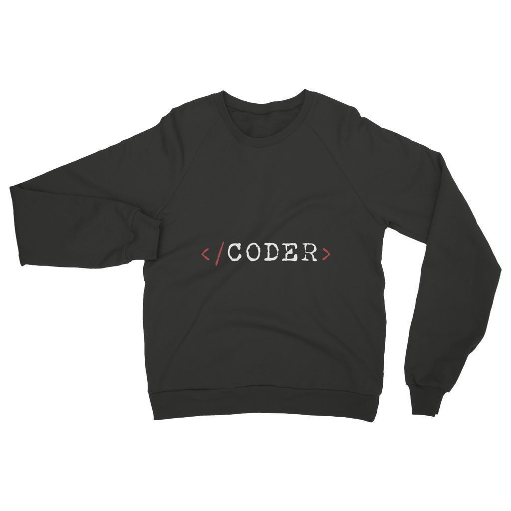 Coder Women's Sweatshirt featuring a stylish graphic print, crew neck design, and set-in sleeves, made from a soft cotton and polyester blend.