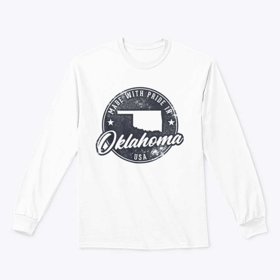 Customized Made In Oklahoma State Packaging Label Sweatshirt in various colors, showcasing its classic fit and quality fabric.