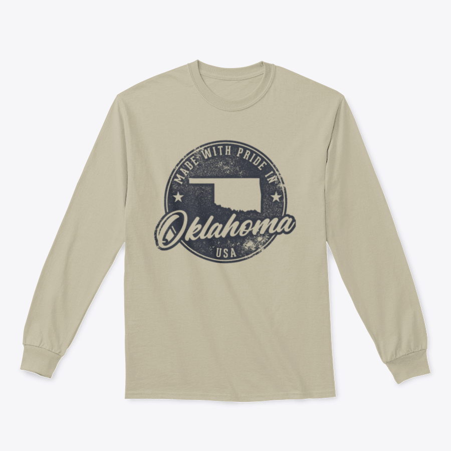 Customized Made In Oklahoma State Packaging Label Sweatshirt in various colors, showcasing its classic fit and quality fabric.