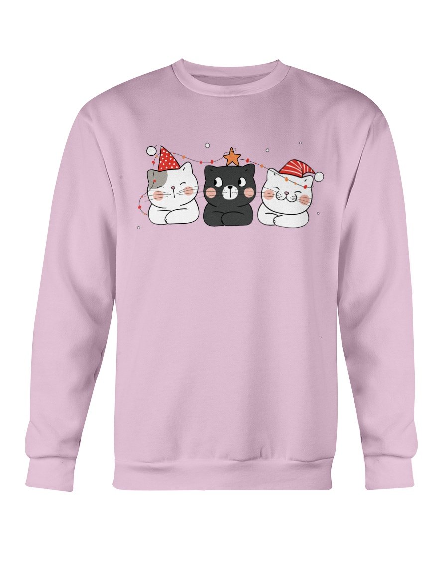 Cute Cats Christmas Sweatshirt featuring playful cat designs, perfect for holiday wear.