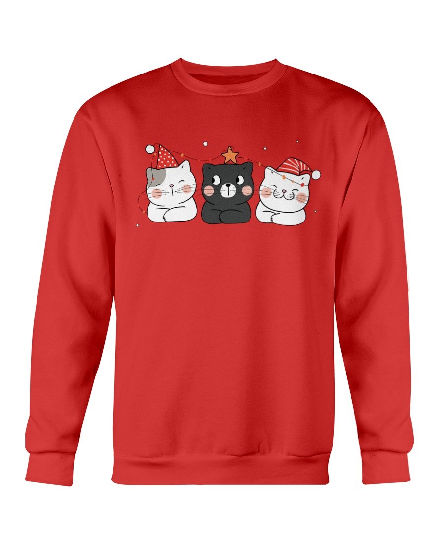 Cute Cats Christmas Sweatshirt featuring playful cat designs, perfect for holiday wear.