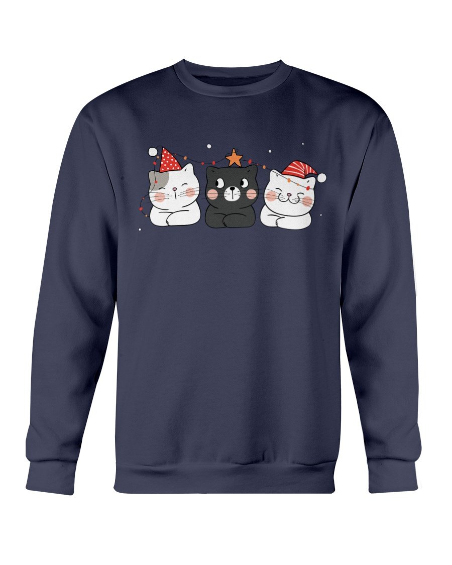 Cute Cats Christmas Sweatshirt featuring playful cat designs, perfect for holiday wear.