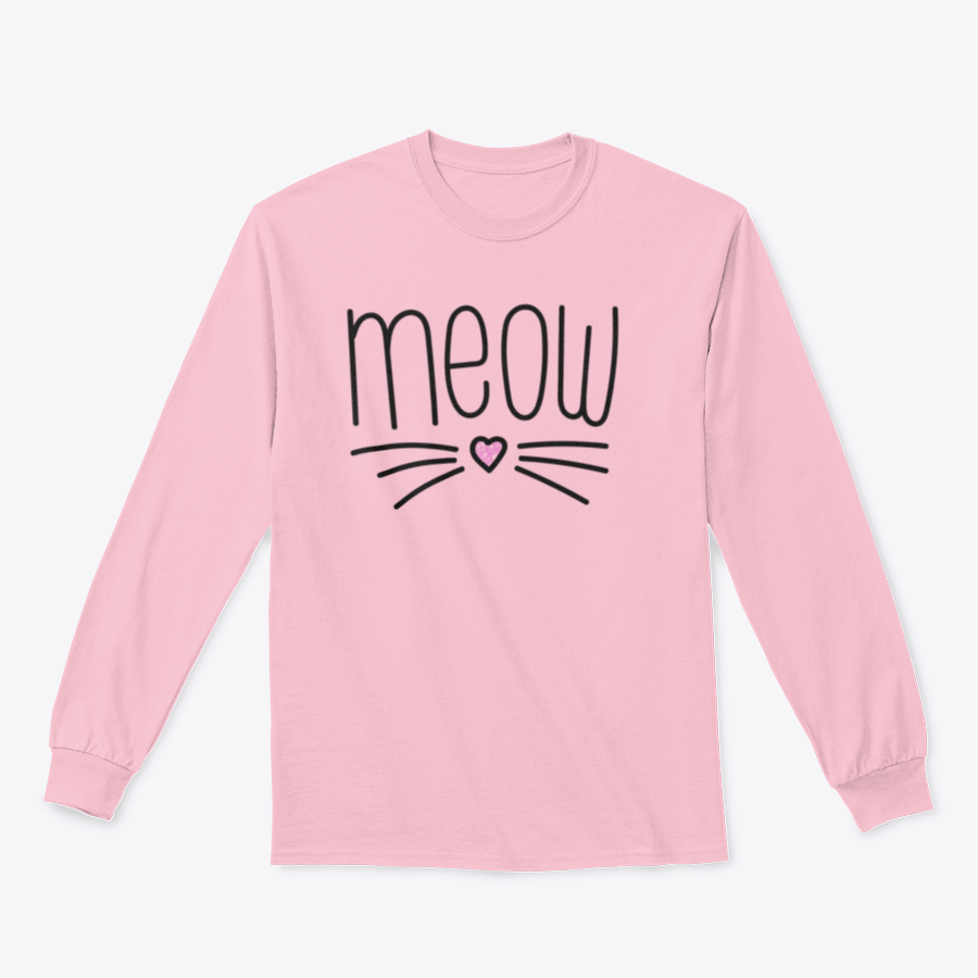 A stylish t-shirt featuring a cute cat quote vector illustration, made from 100% cotton, showcasing a classic fit and midweight fabric.