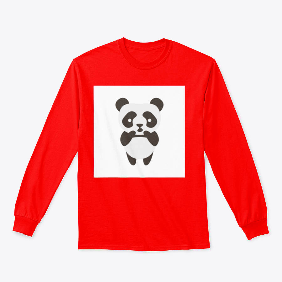 Cute scared panda flat illustration on a stylish shirt, showcasing a playful design perfect for casual wear.