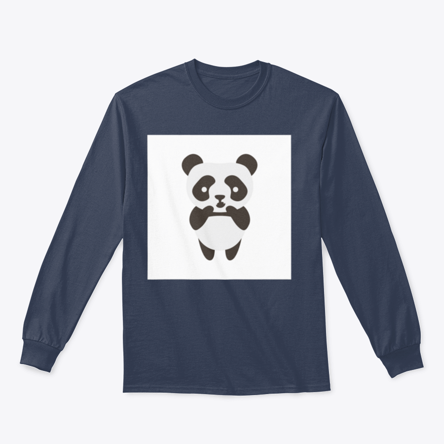 Cute scared panda flat illustration on a stylish shirt, showcasing a playful design perfect for casual wear.