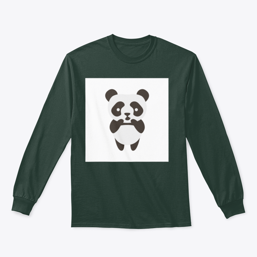 Cute scared panda flat illustration on a stylish shirt, showcasing a playful design perfect for casual wear.