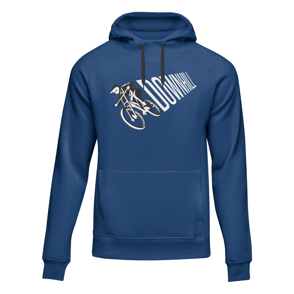 A stylish unisex hoodie designed for downhill cycling, featuring a classic fit and made from a comfortable cotton-polyester blend.