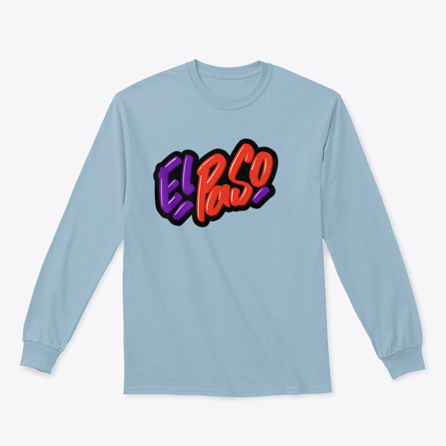 El Paso Hand Drawn Modern Brush Lettering Sweatshirt featuring unique lettering design on a comfortable cotton fabric.